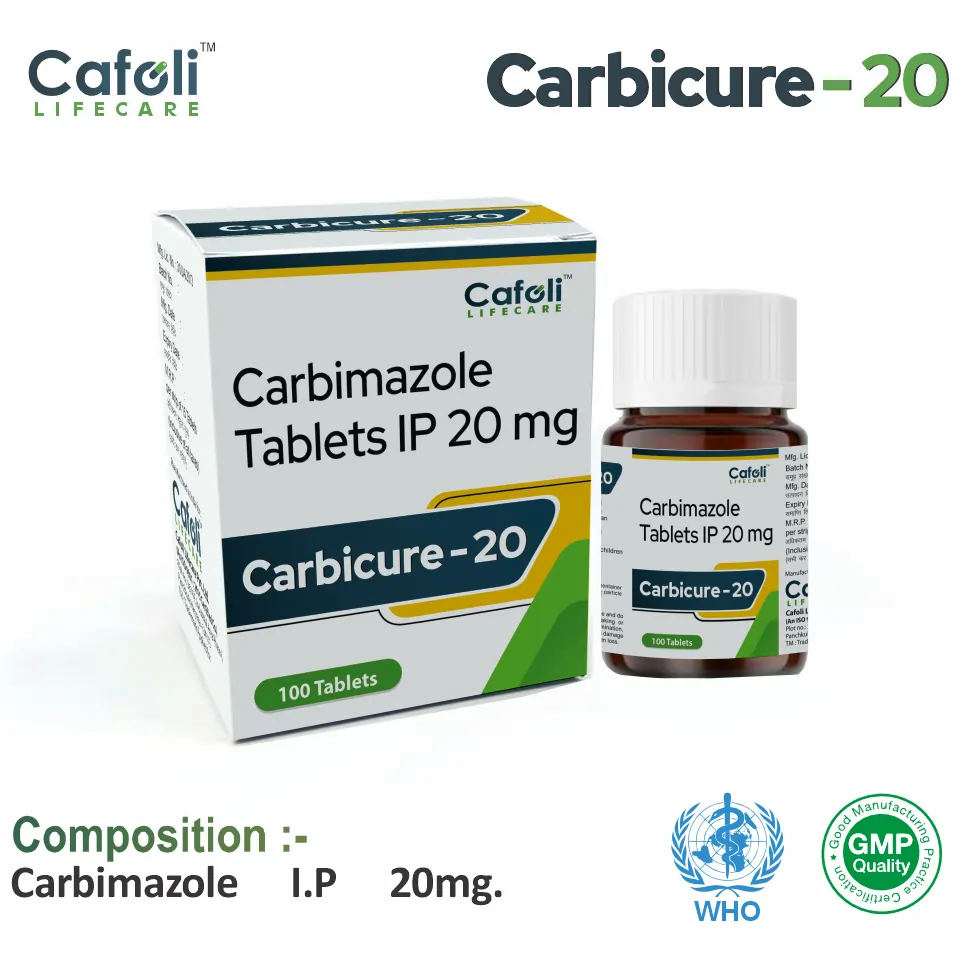 Carbicure 20 Tablet (Carbimazole) for PCD Pharma Franchise